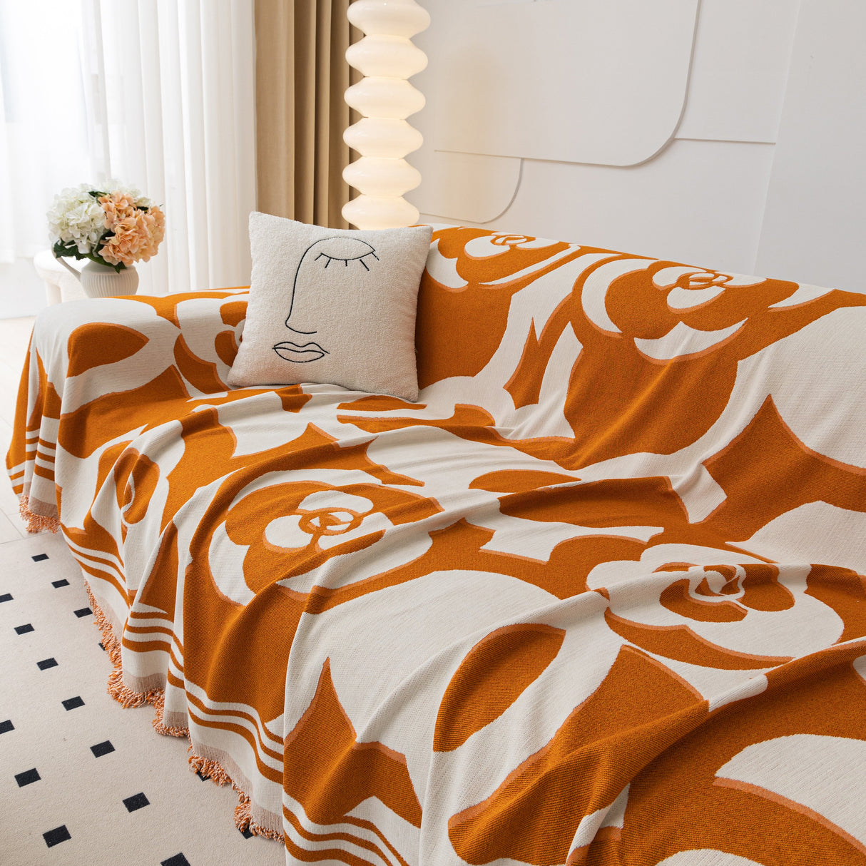 Chenille Sofa Cover Blanket, Couch Cover Blanket Throws for Couches Living Room Furniture Throw Covers