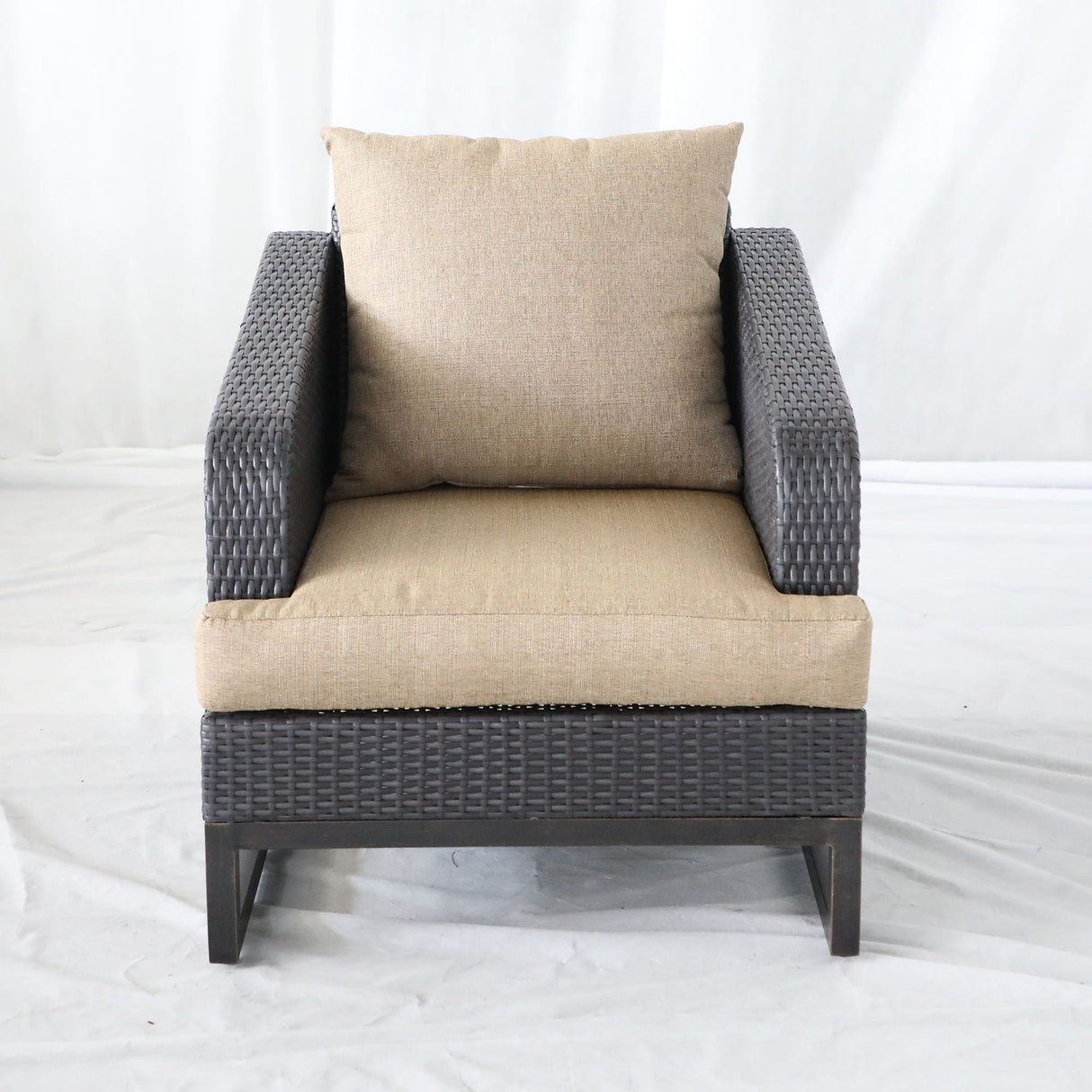 Comal - Outdoor Furniture, Wicker Chairs With Cushions (Set of 2) - Beige / Chocolate by Couch.com