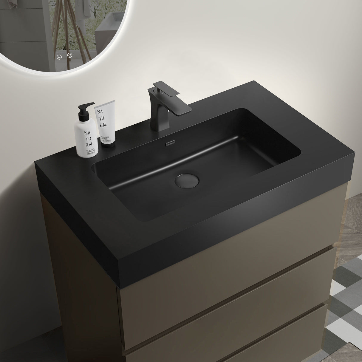 Alice - Bathroom Vanity With Sink, Large Storage Freestanding Bathroom Vanity For Modern Bathroom, One-Piece Sink Basin Without Drain And Faucet by Couch.com
