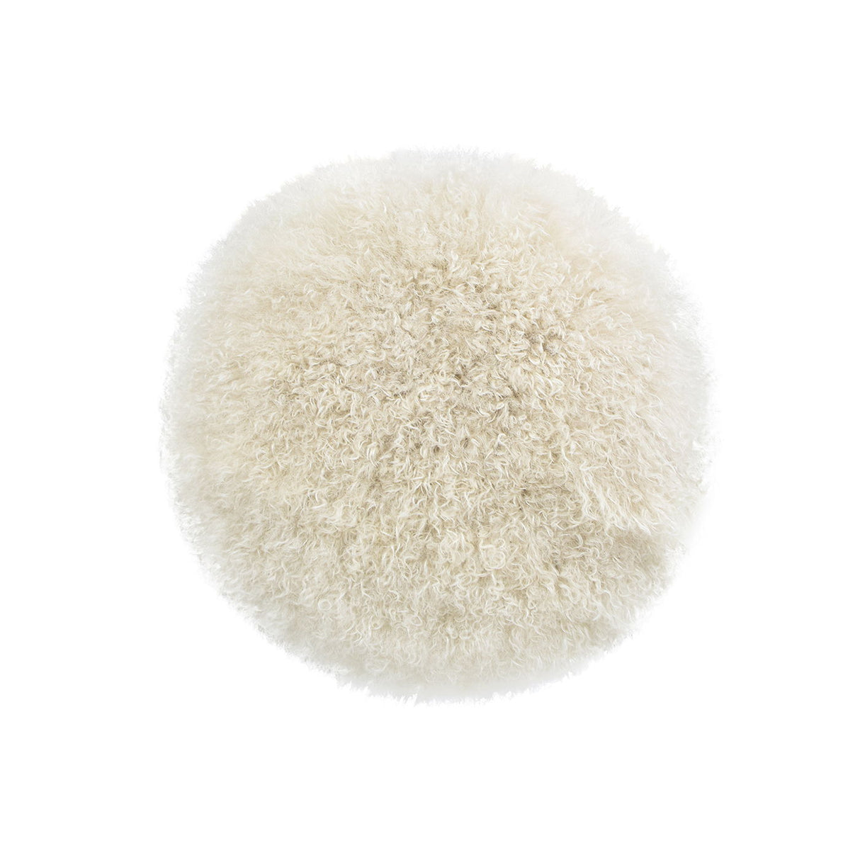 Alberta - Mongolian Sheepskin Round Ottoman by Couch.com