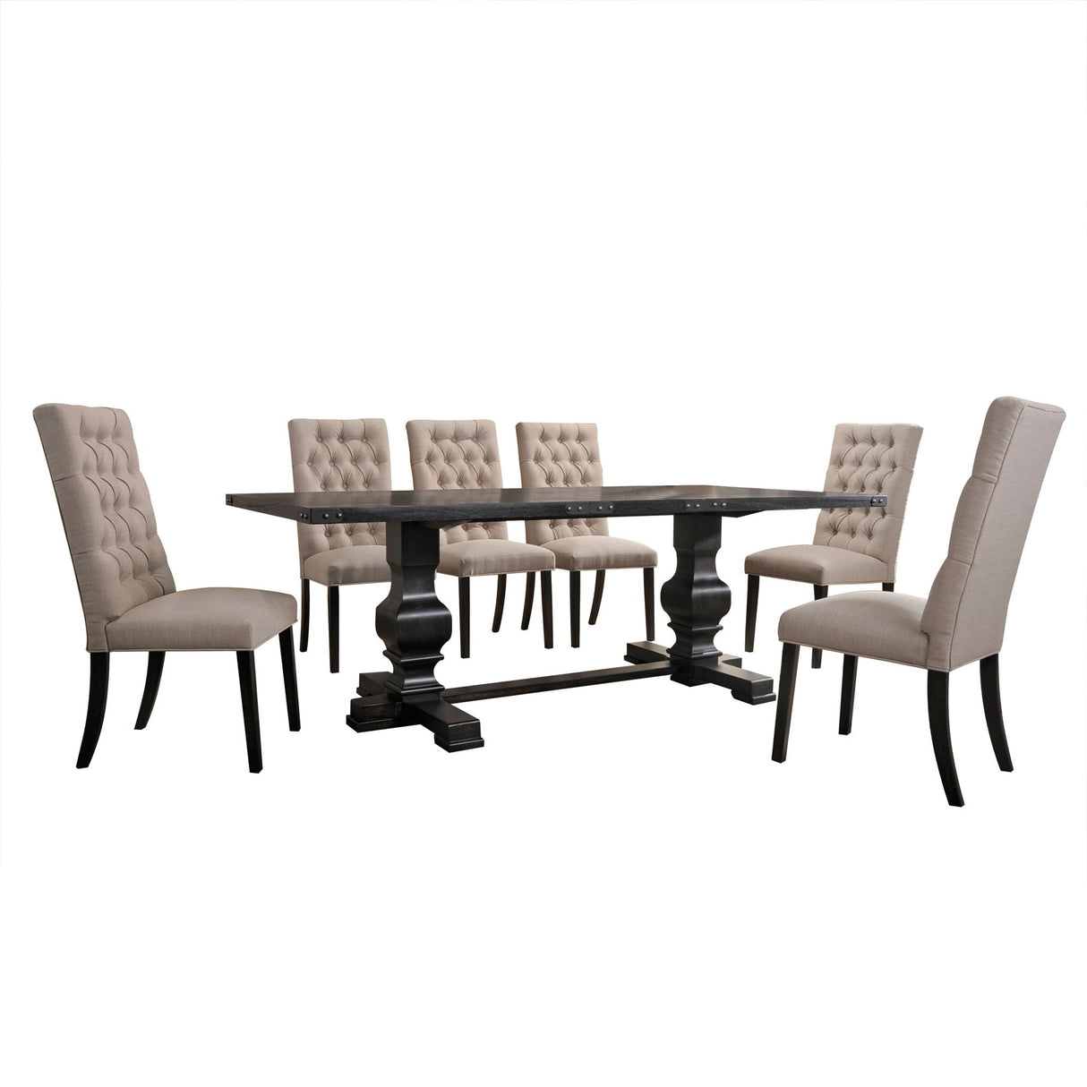 Morland - 7 Pieces Dining Room Set - Black by Couch.com