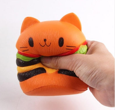 Visqueux Chat Hamburger Alimentaire Squishys Anti Stress Jouets Boue Presser Lente Hausse Jouet Amusant Soulager Le Stress Cadeau Soins