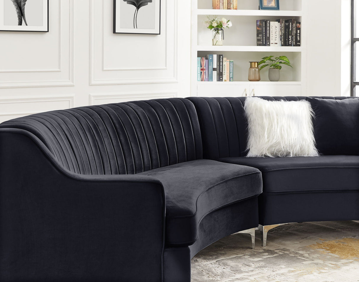 Velvet Curved Sofa by Couch.com