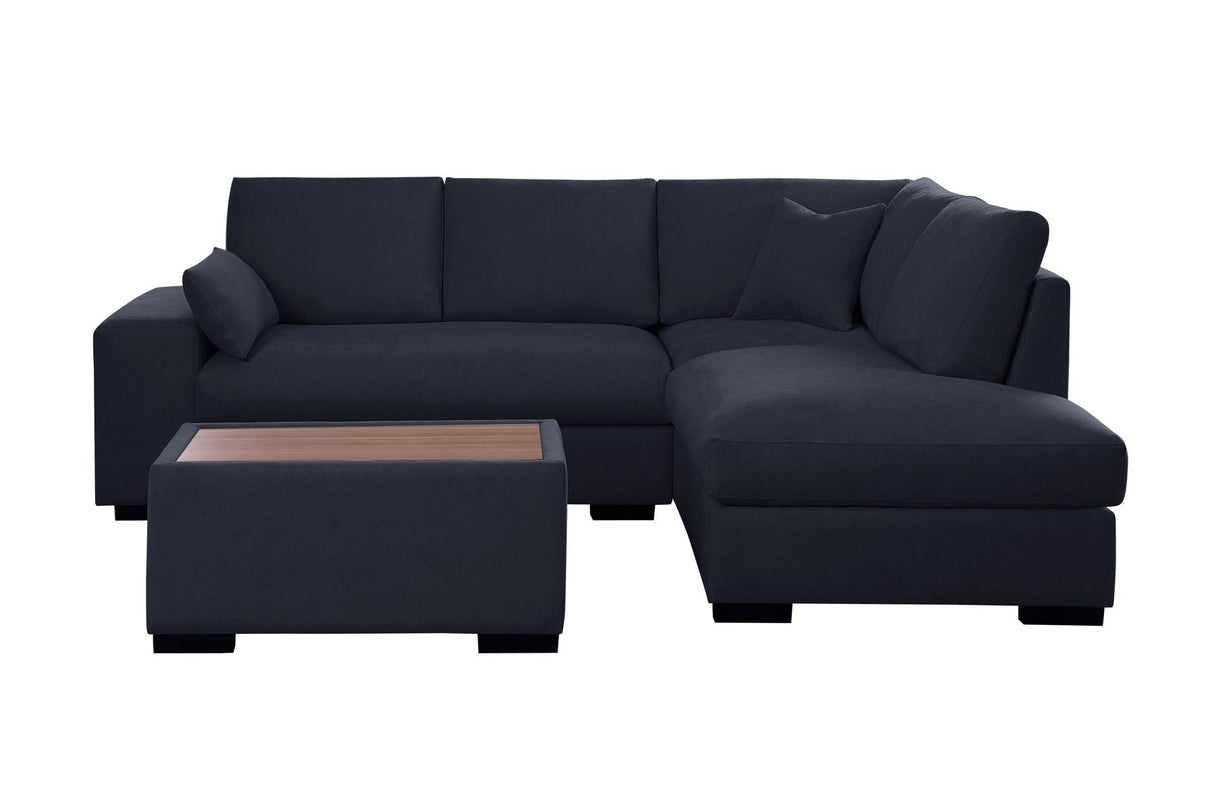 Joshua - 100" Sectional Sofa with Right Facing Chaise and Console Ottoman by Couch.com