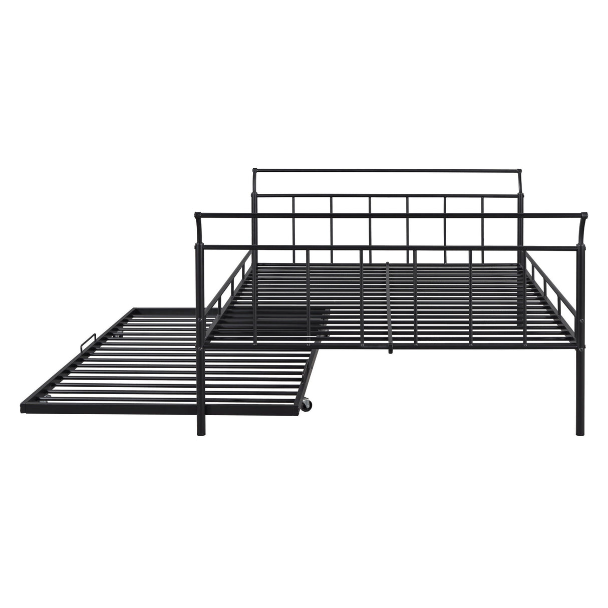 Metal Daybed With Curved Handle Design And Trundle by Couch.com