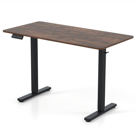 48 Inch x 24 Inch Ergonomic Electric Standing Desk with 3 Memory Settings for Home Office-Rustic Brown