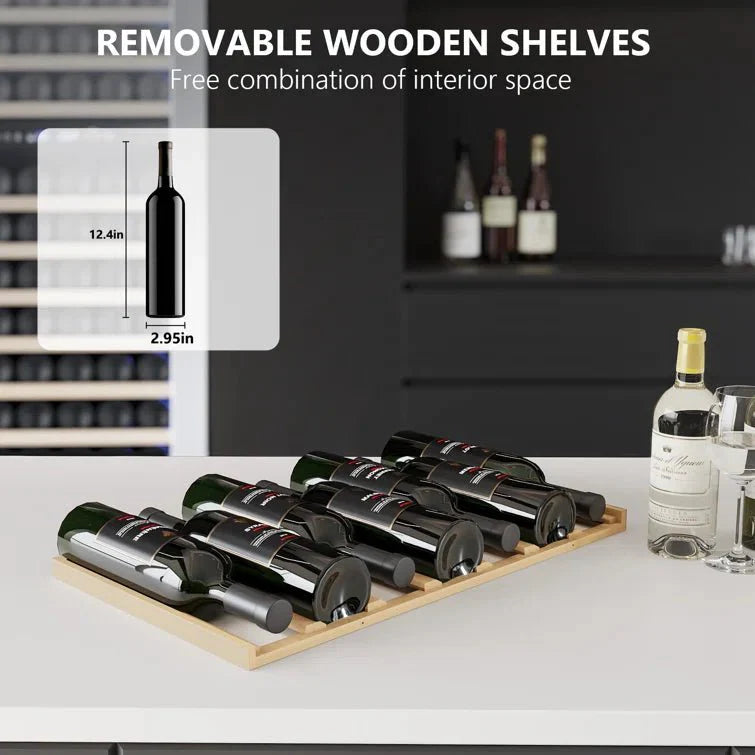 17.72" 111 Bottles Dual Zone Built-in/Freestanding Wine Refrigerator