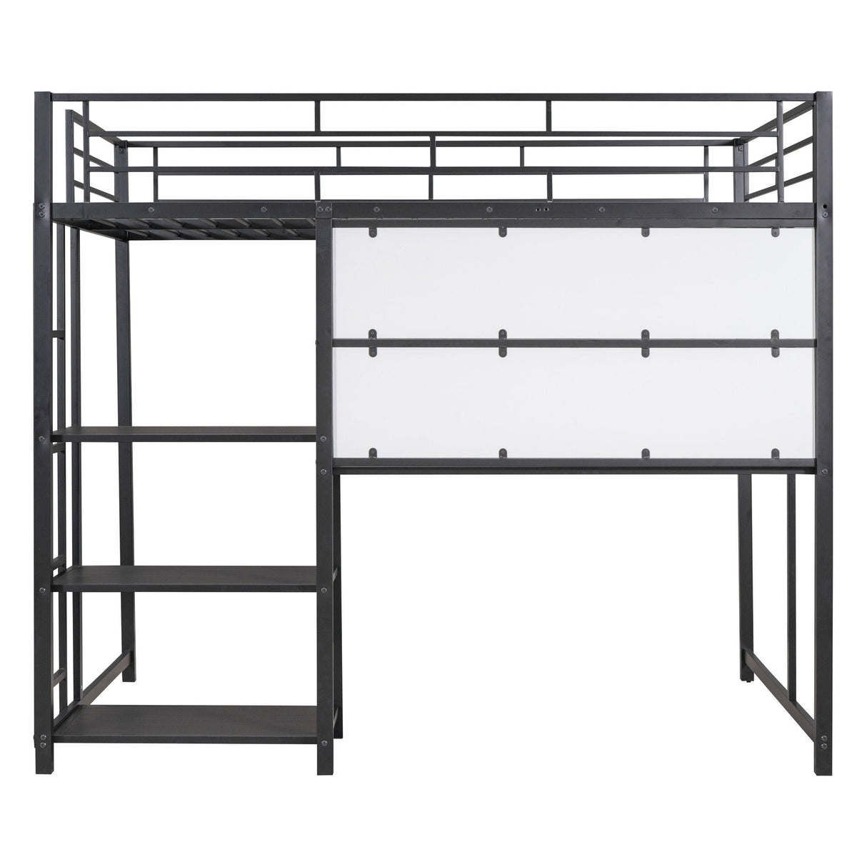 Metal Loft Bed With Desk, 3 Shelves And Ladder by Couch.com