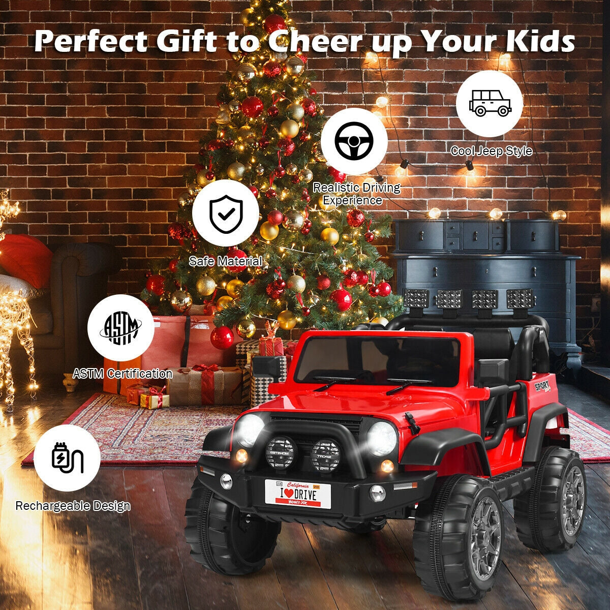 12V 2-Seater Ride on Car Truck with Remote Control and Storage Room-White