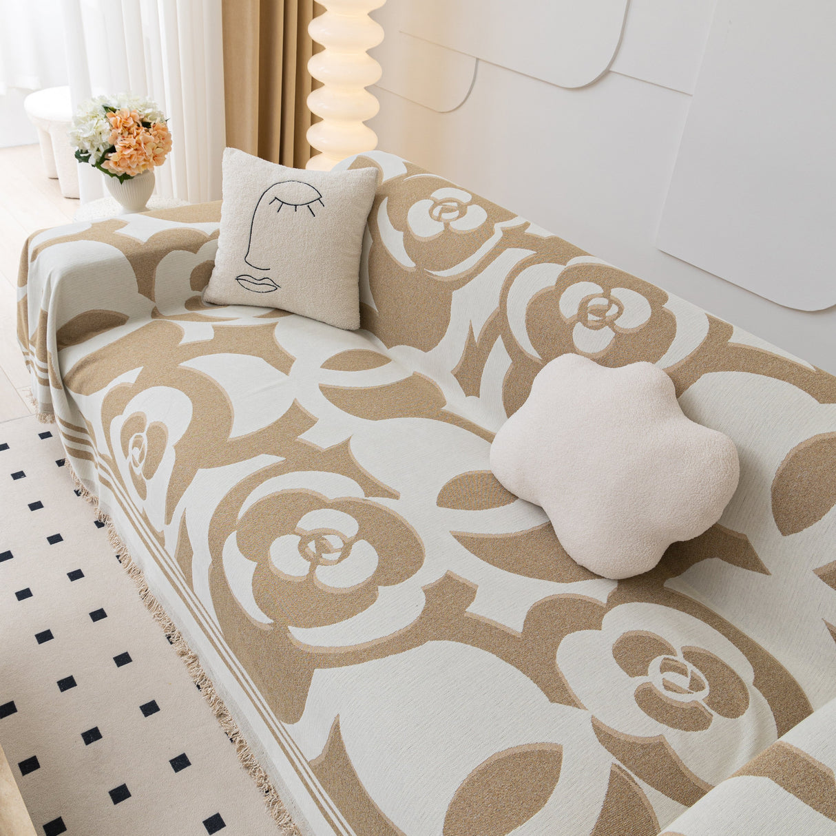 Chenille Sofa Cover Blanket, Couch Cover Blanket Throws for Couches Living Room Furniture Throw Covers