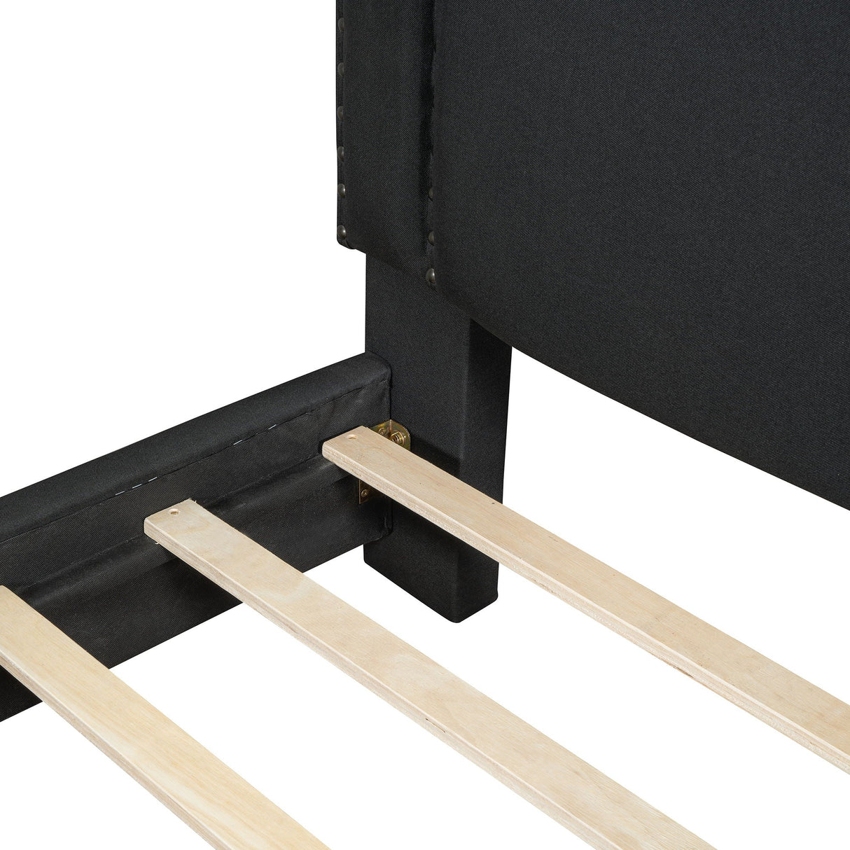 Upholstered Bed With Slats Support, No Box Spring Needed by Couch.com