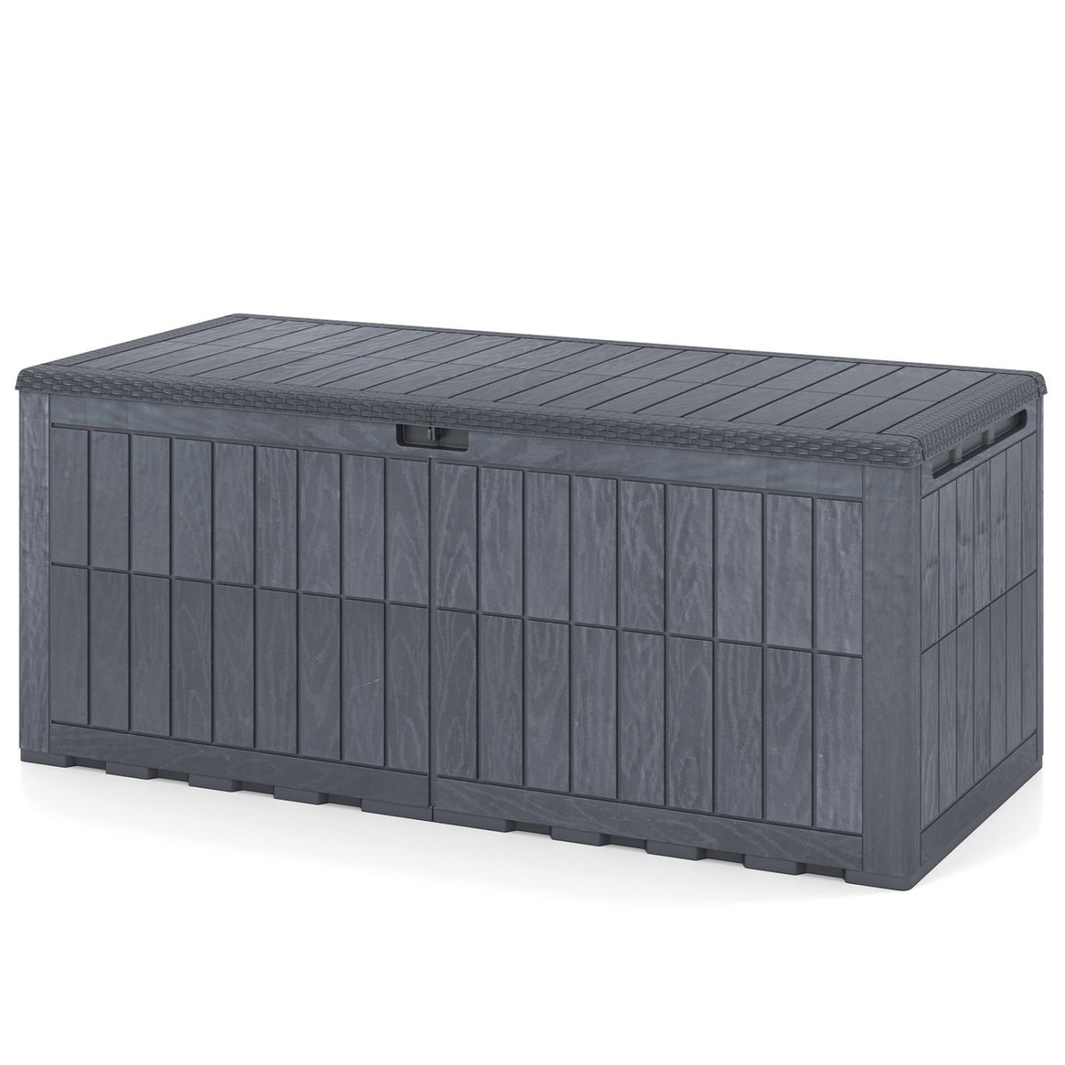 180 Gal Outdoor Deck Box All-Weather Lockable Storage Bin with Lid and Handles-Gray