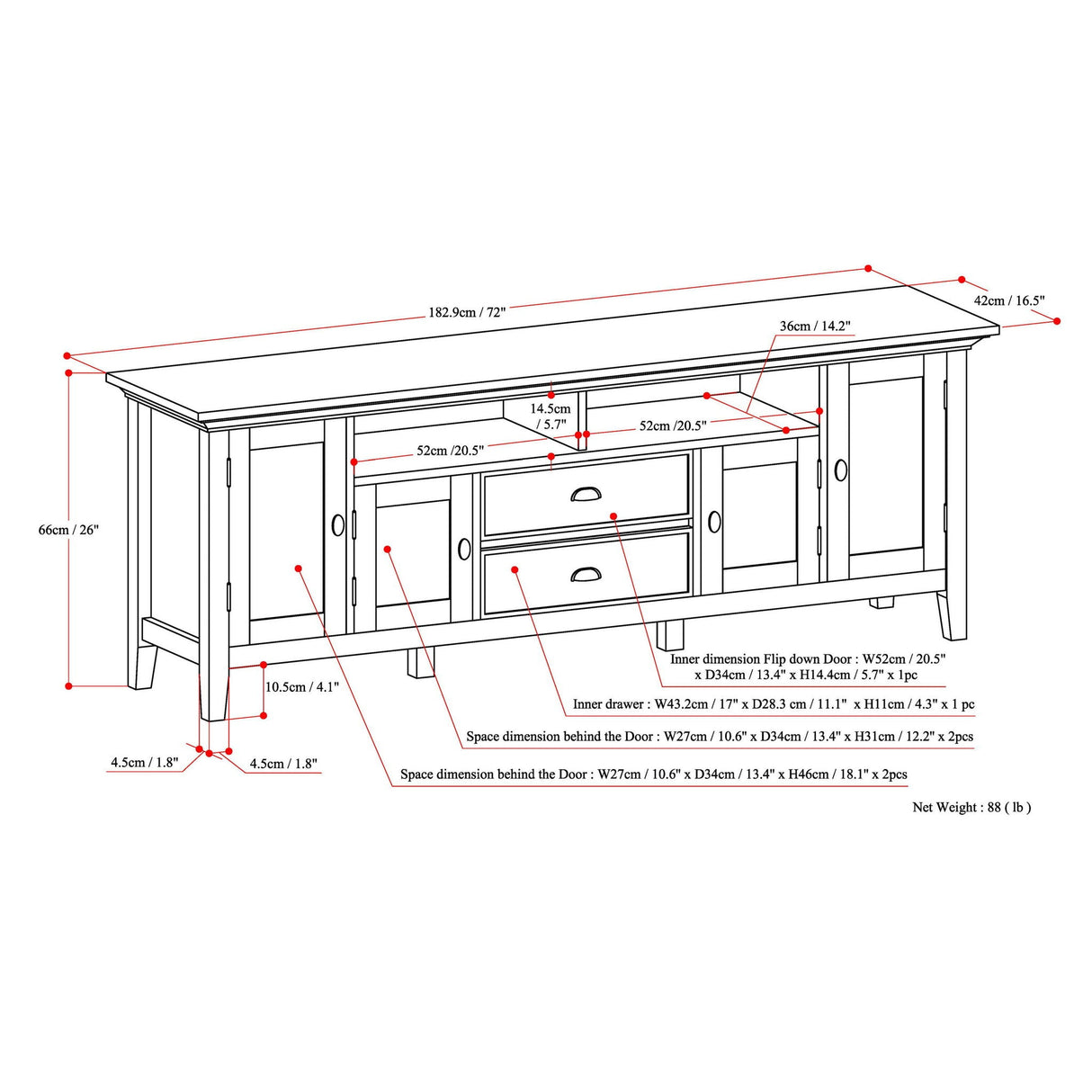 Redmond - Handcrafted TV Media Stand