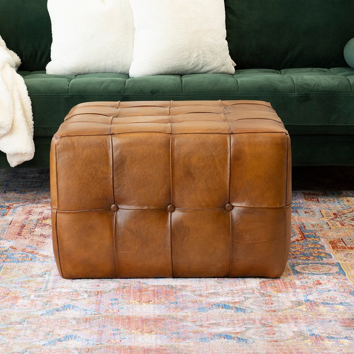 Benjiro - Square Ottoman - Tan by Couch.com