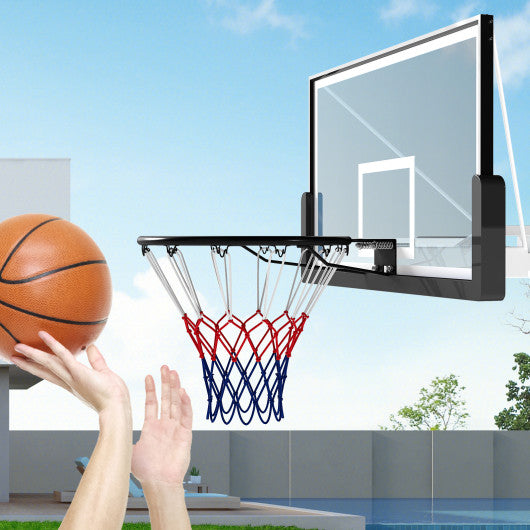 18" Basketball Rim Heavy Duty Wall Mounted Basketball Rim Goal Replacement-Black