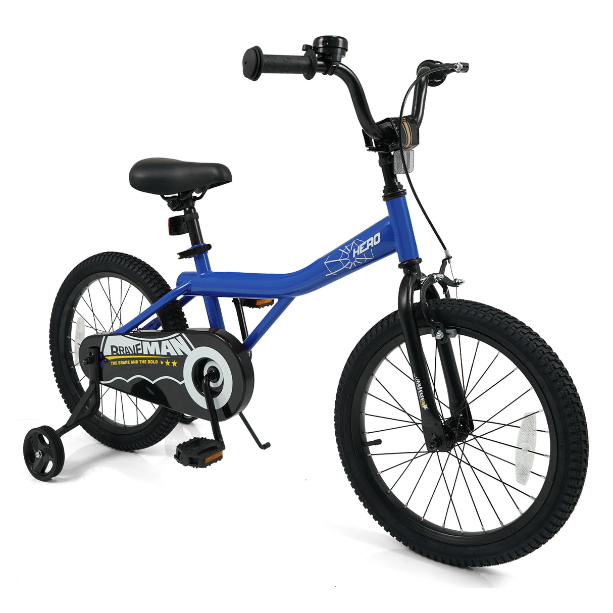 18-Inch Kids Bike with Removable Training Wheels Navy - Brave Hero