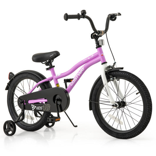 Kids Bike 18-Inch Children Training Bicycle with 2 Brake for 4-8 Years Old