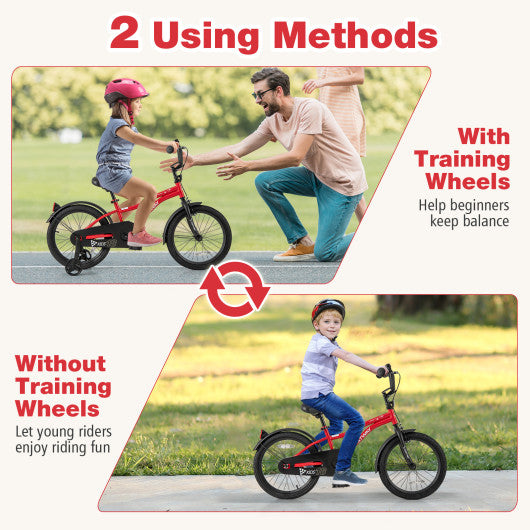 16 Inch Kids Bike Adjustable Bicycle with Reflectors and Bell for 4-7 Years Old