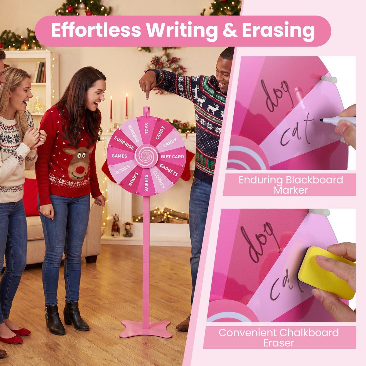 18 Inch Prize Wheel with Blackboard Marker and Eraser