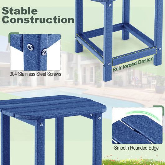 18 Inch Weather Resistant Side Table for Garden Yard Patio-Navy