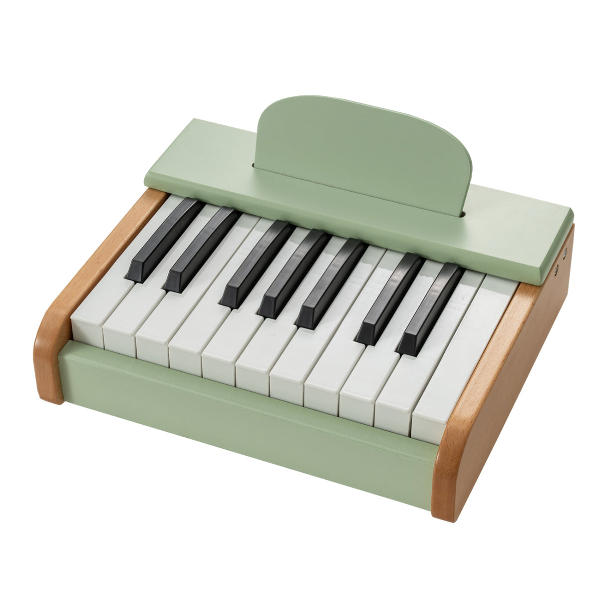18 Keys Wooden Piano for Kids with Removable Music Stand-Green