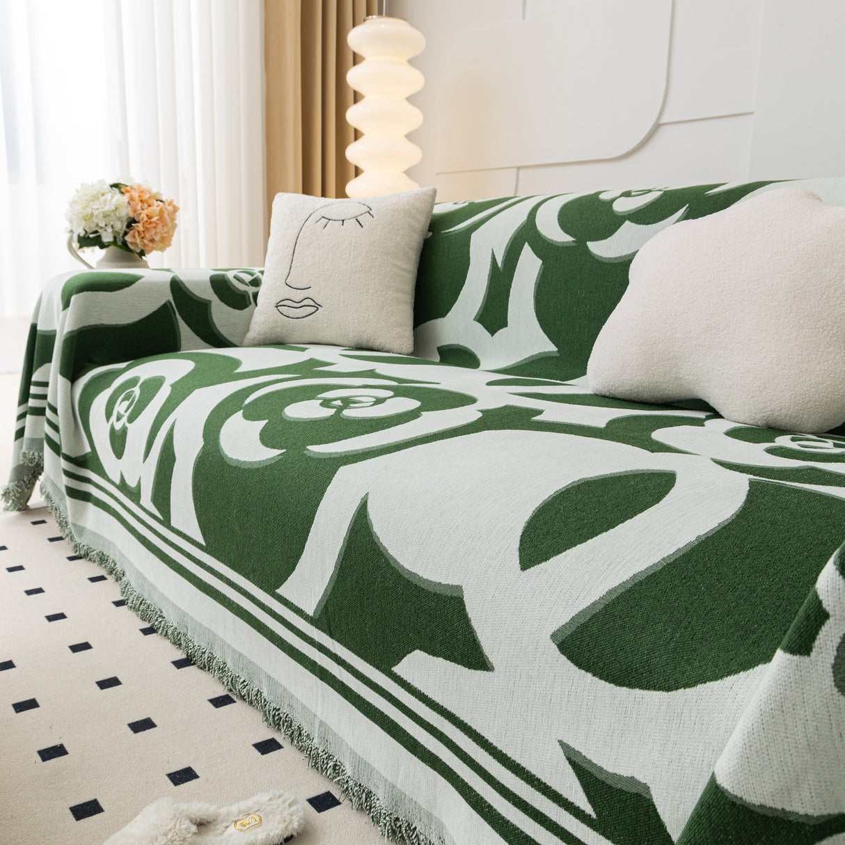 Chenille Sofa Cover Blanket, Couch Cover Blanket Throws for Couches Living Room Furniture Throw Covers