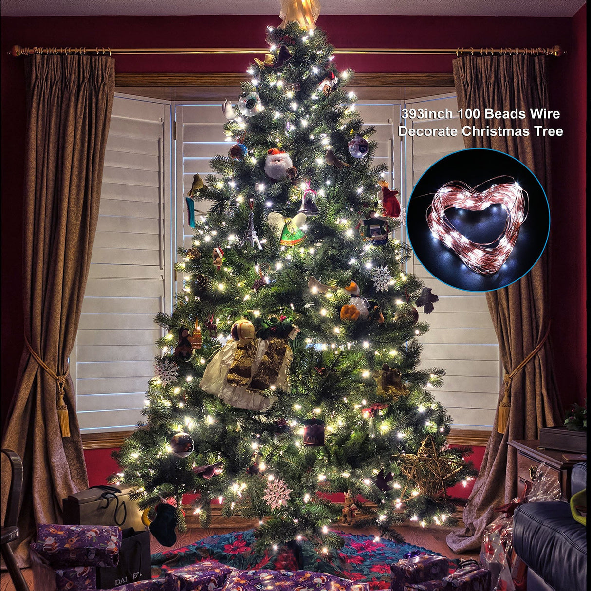 100 LEDs Solar String Lights Outdoor IP65 Waterproof Copper Wire String Lights Solar LED Fairy Lamps Wedding Party Festival by DirectDeals