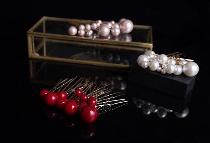 18pcs/lot Big Small Pearl Hair Stick Set Sweet U Shape Hair Clip Hairpin Wedding Bride Headdress Wedding Hair Accessories for Brides and Bridesmaids