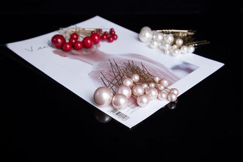 18pcs/lot Big Small Pearl Hair Stick Set Sweet U Shape Hair Clip Hairpin Wedding Bride Headdress Wedding Hair Accessories for Brides and Bridesmaids