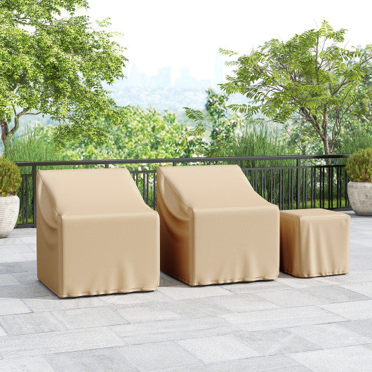Patio Furniture Covers Waterproof Outdoor Conversation Covers for 3 Pieces Bistro Set-Beige