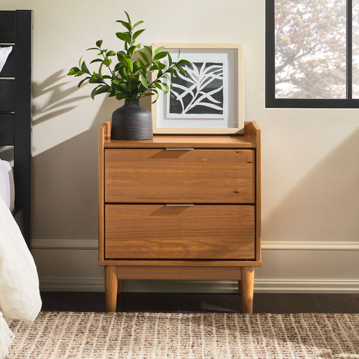 Mid-Century Modern 2 Drawer Nightstand by Couch.com