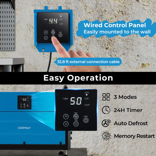 192 Pint Crawl Space Dehumidifier with 3 Modes and 24H Timer-Blue