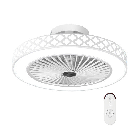 19 Inch Ceiling Fan with Light Low Profile Flush Mount Fan-White