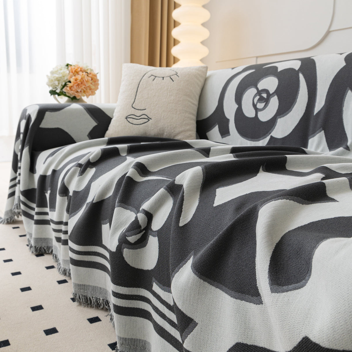 Chenille Sofa Cover Blanket, Couch Cover Blanket Throws for Couches Living Room Furniture Throw Covers