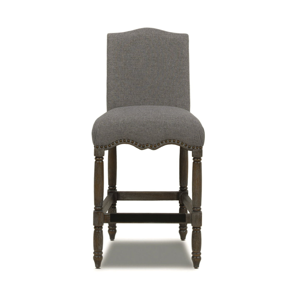 Odette - Farmhouse Upholstered Counter Height Bar Stool - Heathered Gray by Couch.com