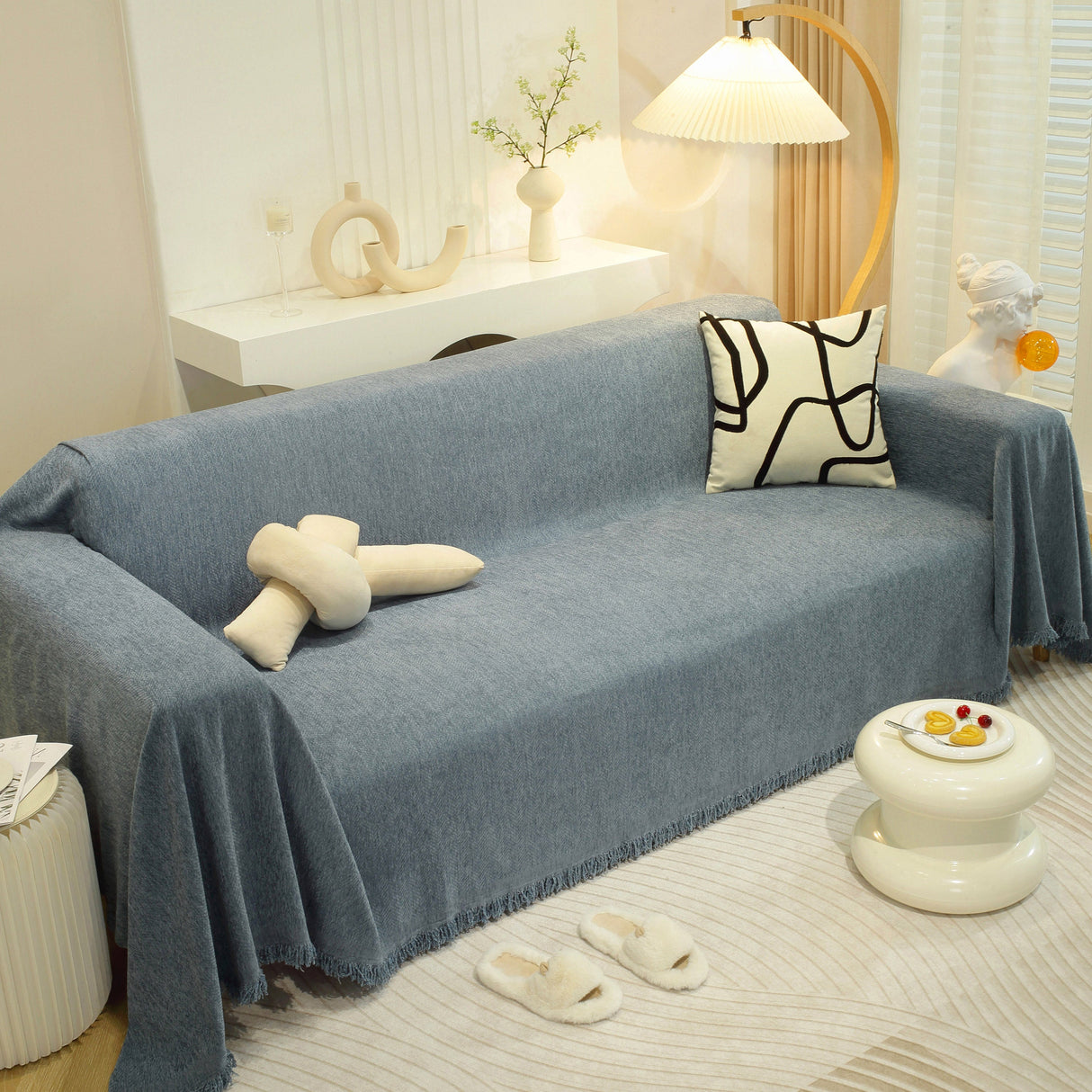 Chenille Herringbone Couch Protector Blanket, Stylish Throw Blankets for Couch and Couch Throw Cover