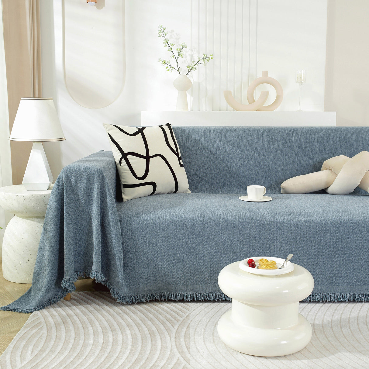 Chenille Herringbone Couch Protector Blanket, Stylish Throw Blankets for Couch and Couch Throw Cover