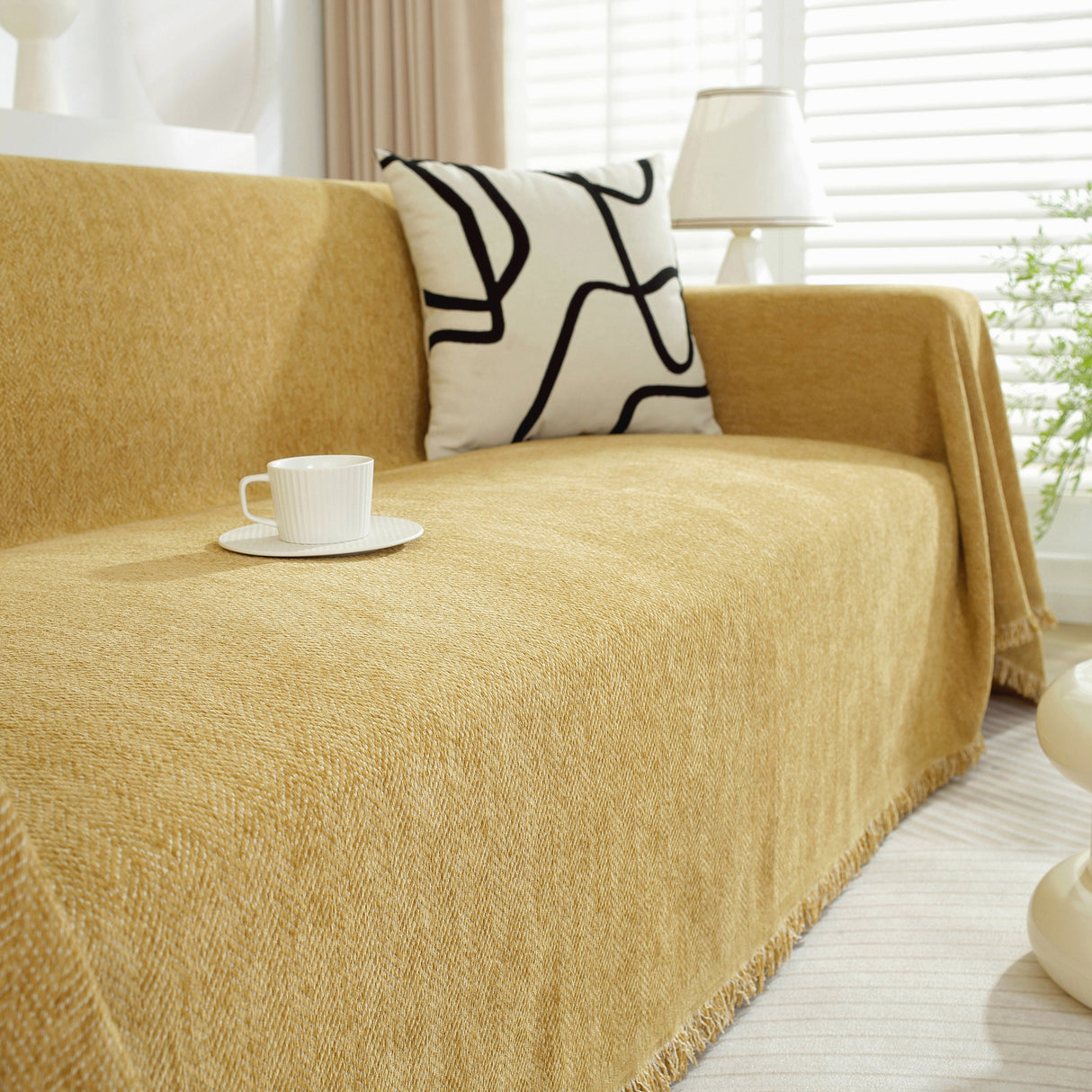 Chenille Herringbone Couch Protector Blanket, Stylish Throw Blankets for Couch and Couch Throw Cover