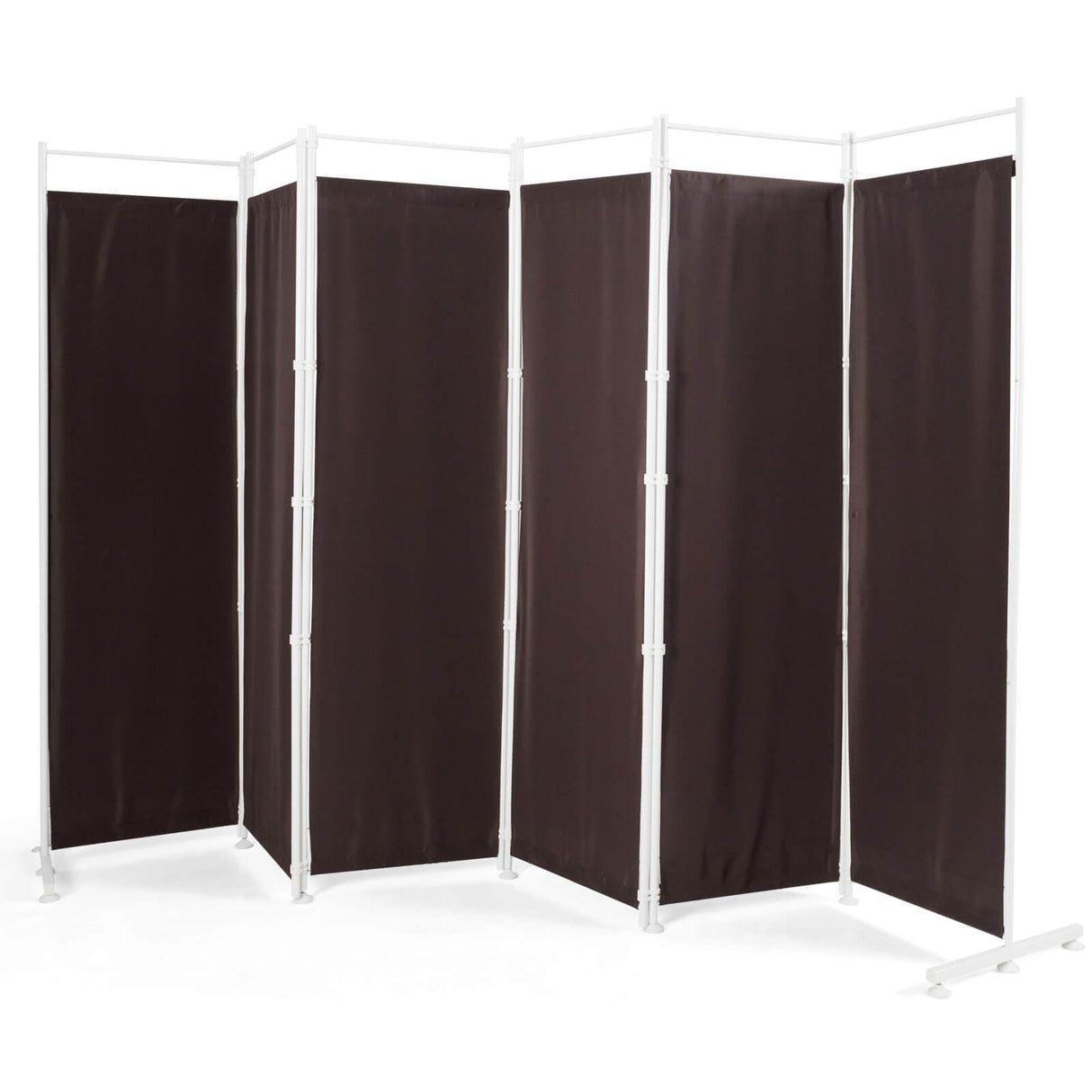 6-Panel Room Divider Folding Privacy Screen-White