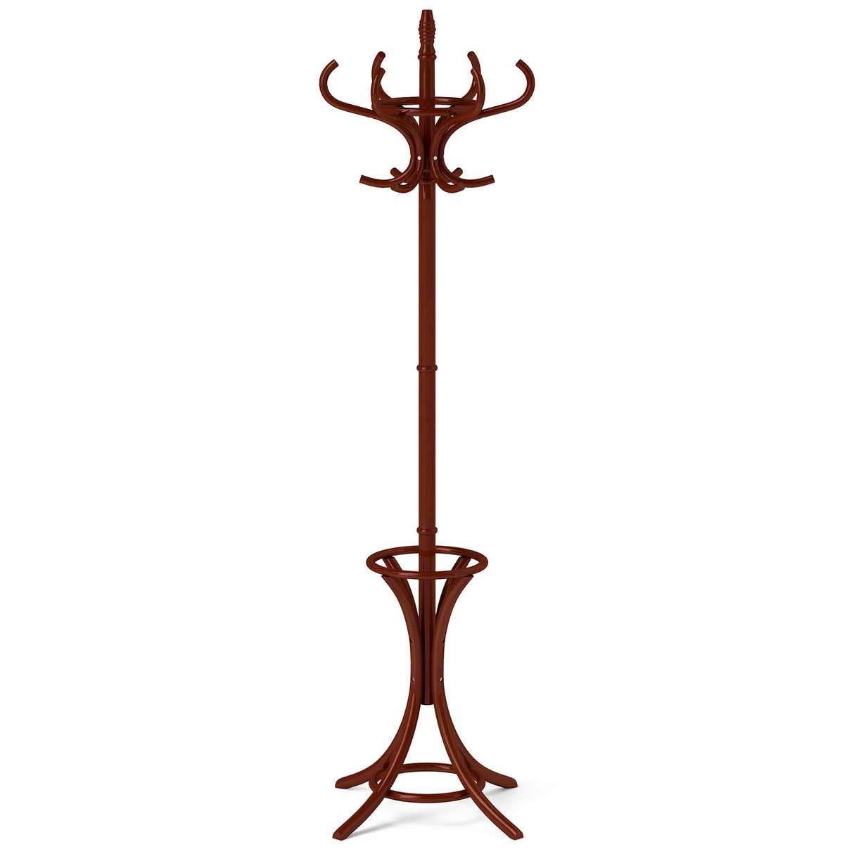 Wood Standing Hat Coat Rack with Umbrella Stand-Black