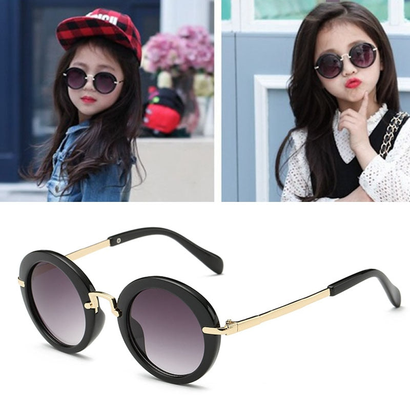 Cute Round Polarized Sunglasses for Kids Girls Boys UV400 Protection Fashionable & Children's Sunglasses New Cute Baby Round Frame & Colorful Sunshade Mirror For Kids