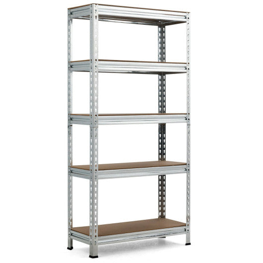 5-Tier Steel Shelving Unit Storage Shelves Heavy Duty Storage Rack-Silver