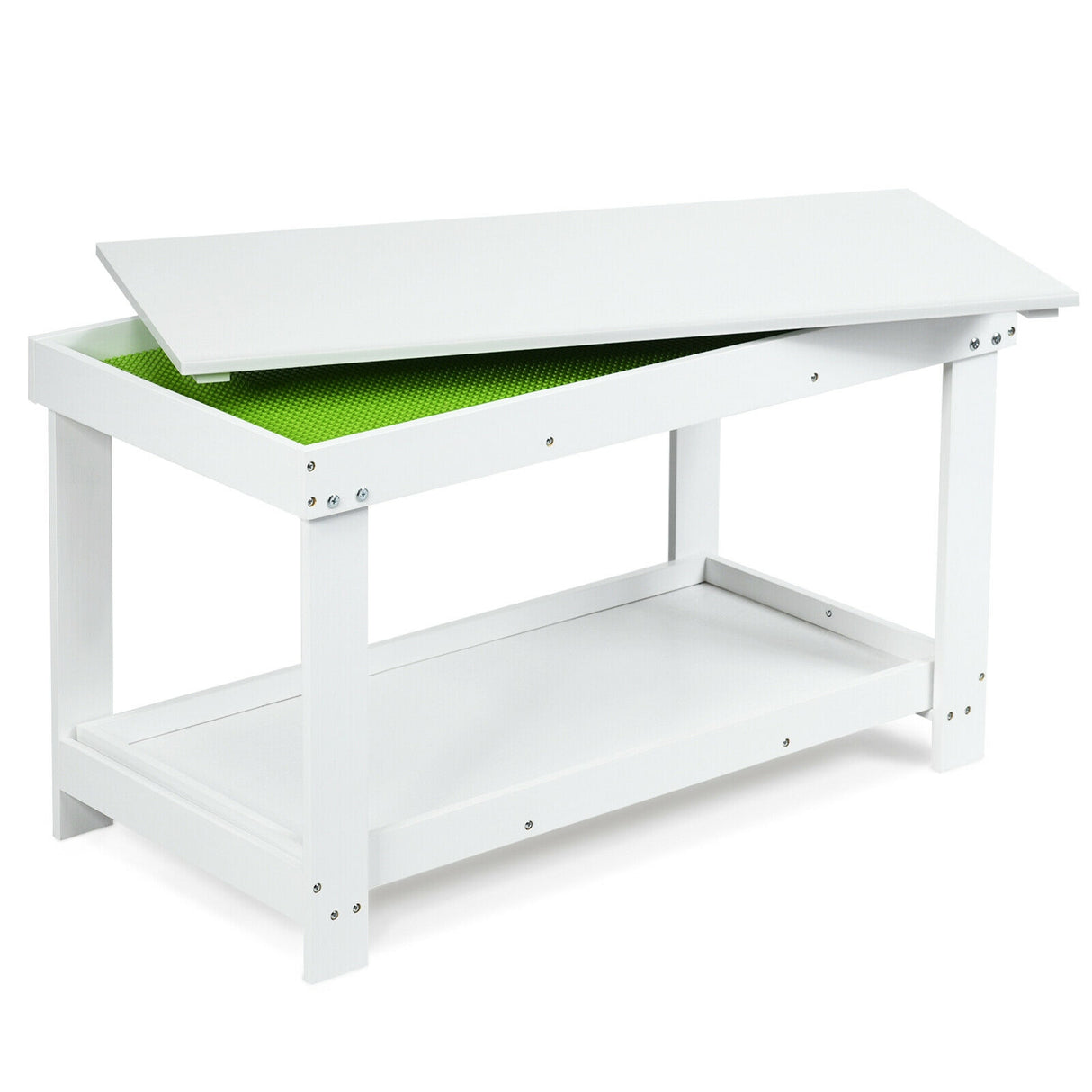 Solid Multifunctional Wood Kids Activity Play Table-Dark Brown