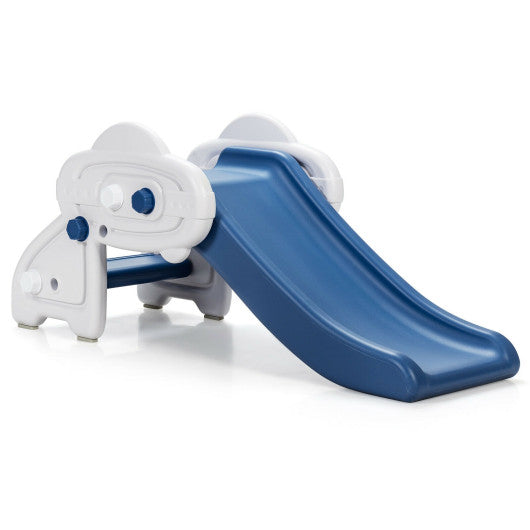 Freestanding Baby Mini Play Climber Slide Set with HDPE anf Anti-Slip Foot Pads-Blue
