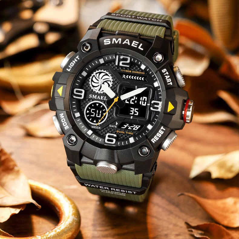 Sport Watch For Men WIth Dual Time Waterproof 50M Miliatry Watches Chronograph Alarm Army Wristwatch