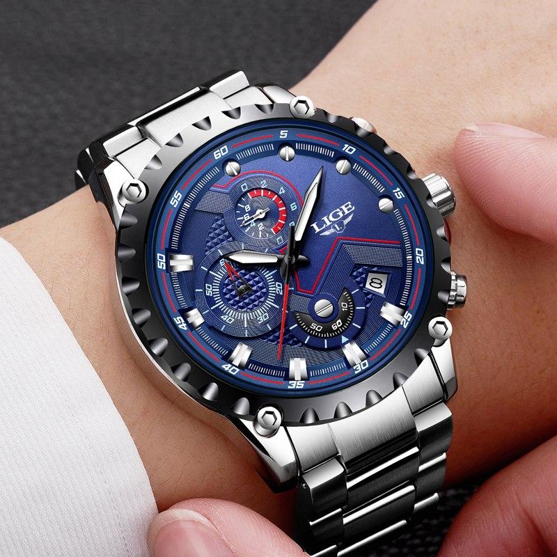 Business Elegant Men's Watch With Chronometers Day View Fluorescent Hands Excellent Look Unique Design Perfect Gift For Your Man