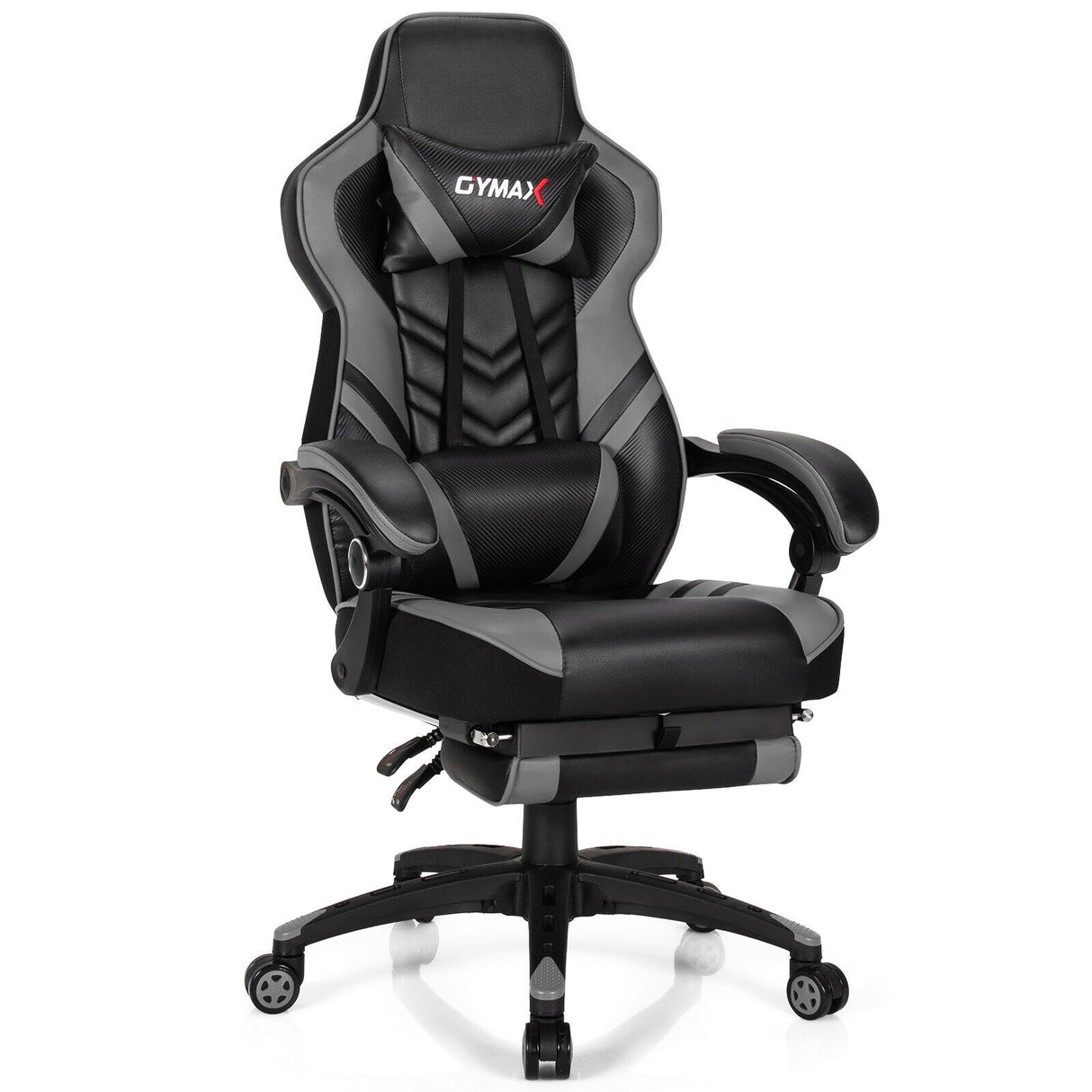Adjustable Gaming Chair with Footrest for Home Office-Blue