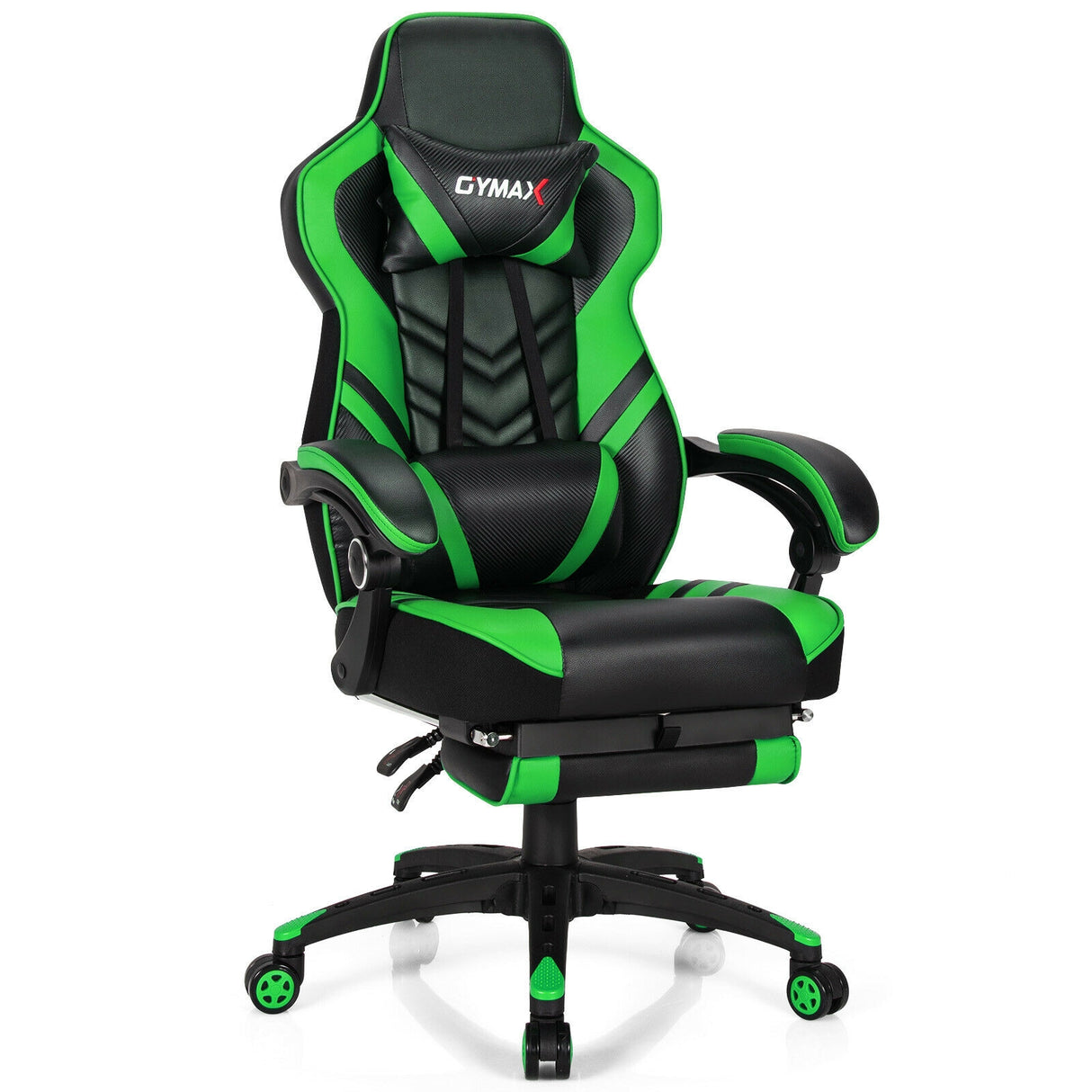 Adjustable Gaming Chair with Footrest for Home Office-Blue