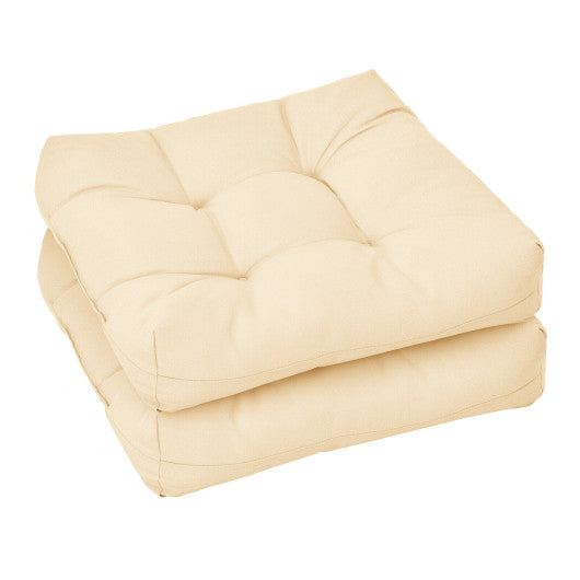 21 Inch x 21 Inch Patio Chair Seat Cushion Pads for Indoor and Outdoor-Beige