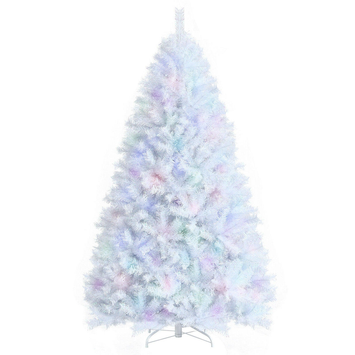 7 Feet White Iridescent Tinsel Artificial ‚Christmas Tree with Metal Stand